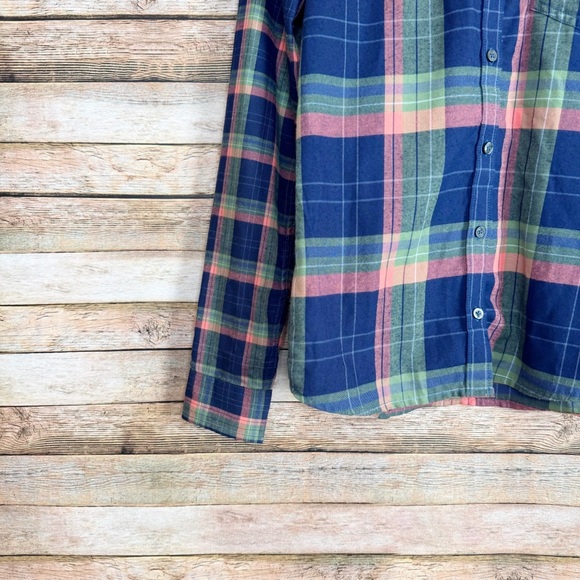 Marmot Women's Blue Multi-color Plaid Long Sleeve Flannel Cozy Button Down Top M - Picture 2 of 8